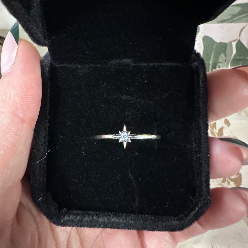 Timeless 925 Silver Sunburst dainty stacker